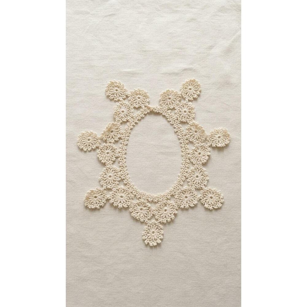 Vintage 1950s Hand Tatted Ivory Lace Collar Necklace Bridal Cottagecore